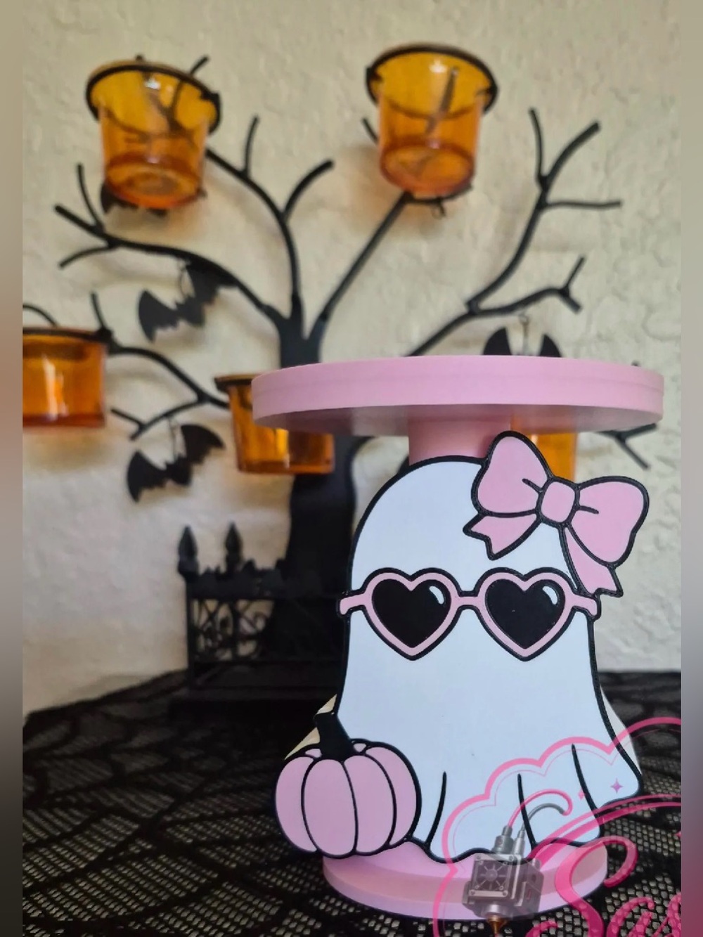 Pink Ghost Candle/Plant Holder